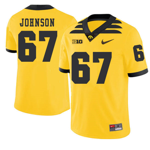 2019 Men #67 Jaleel Johnson Iowa Hawkeyes College Football Alternate Jerseys Sale-Gold